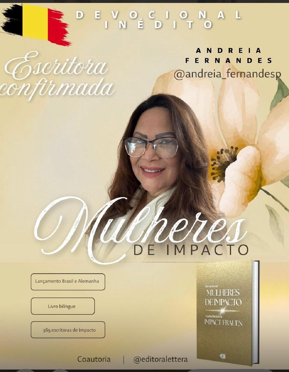 Andreia Paula Fernandes confirmada como escritora de Mulheres de Impacto